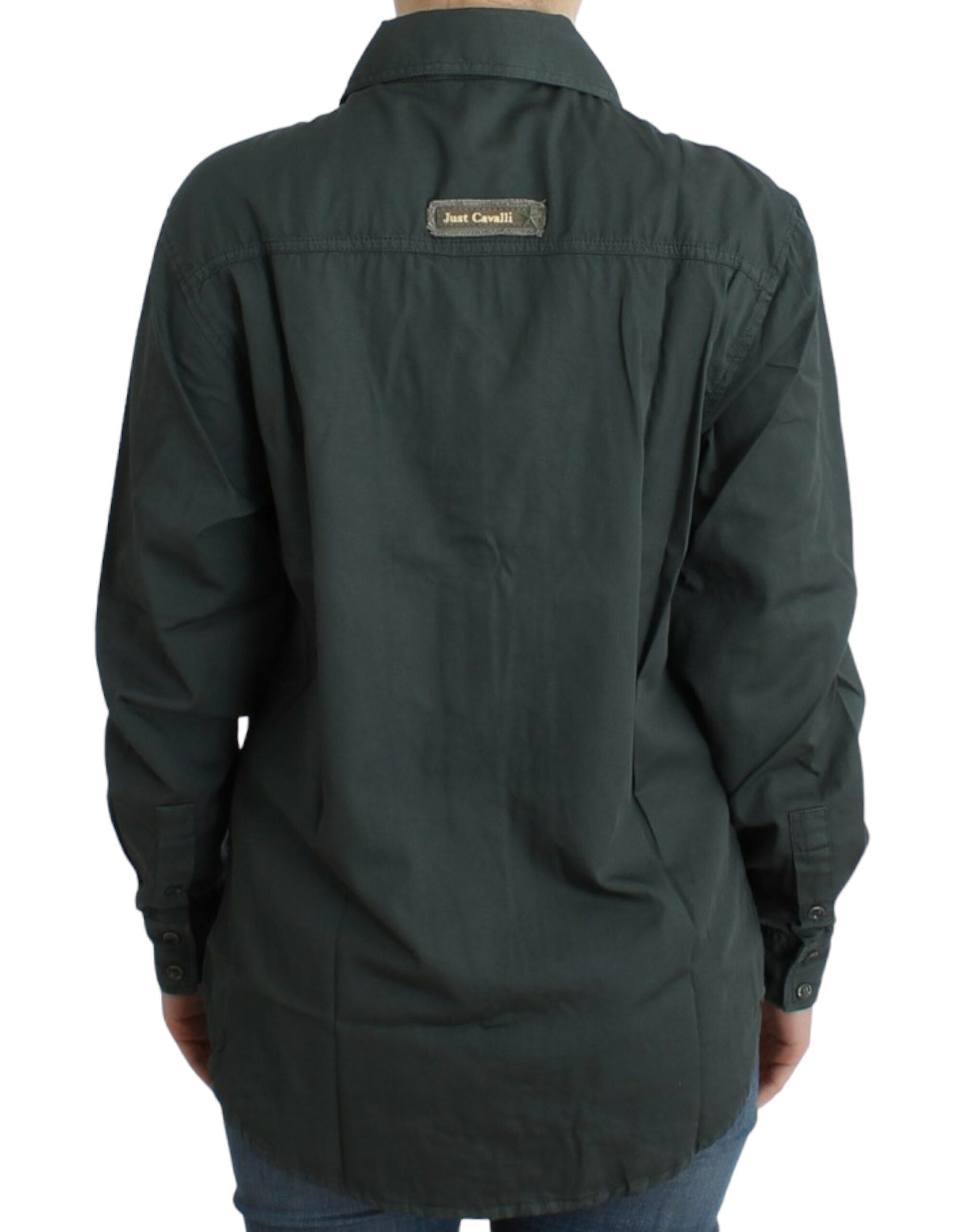 Cavalli graues Button-Down-Hemd