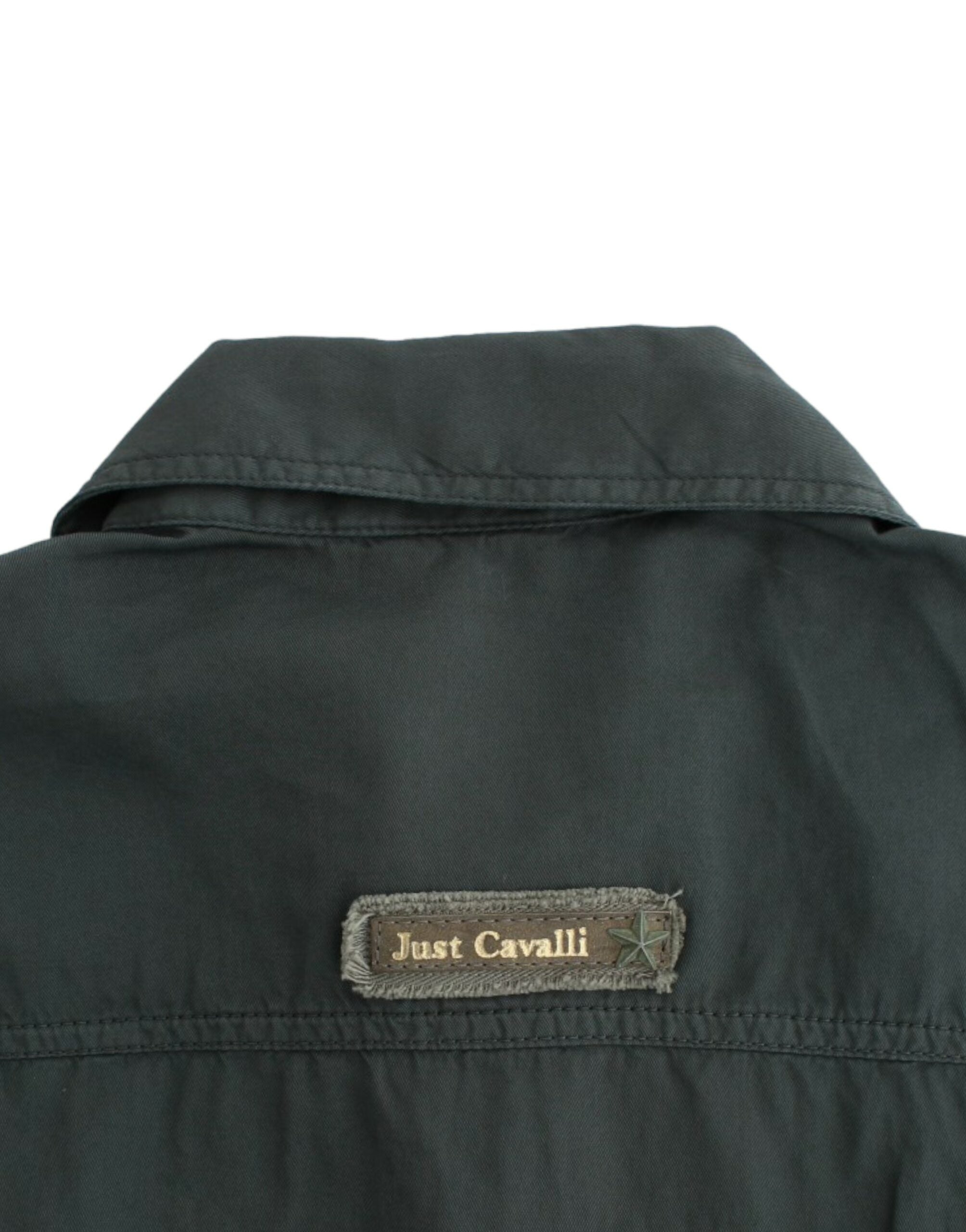 Cavalli graues Button-Down-Hemd