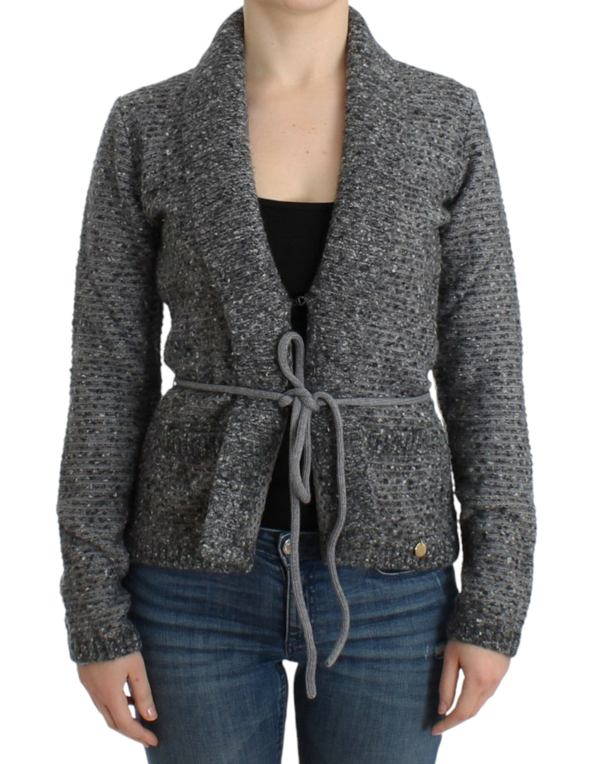 Cavalli grauer Strickcardigan aus Wolle