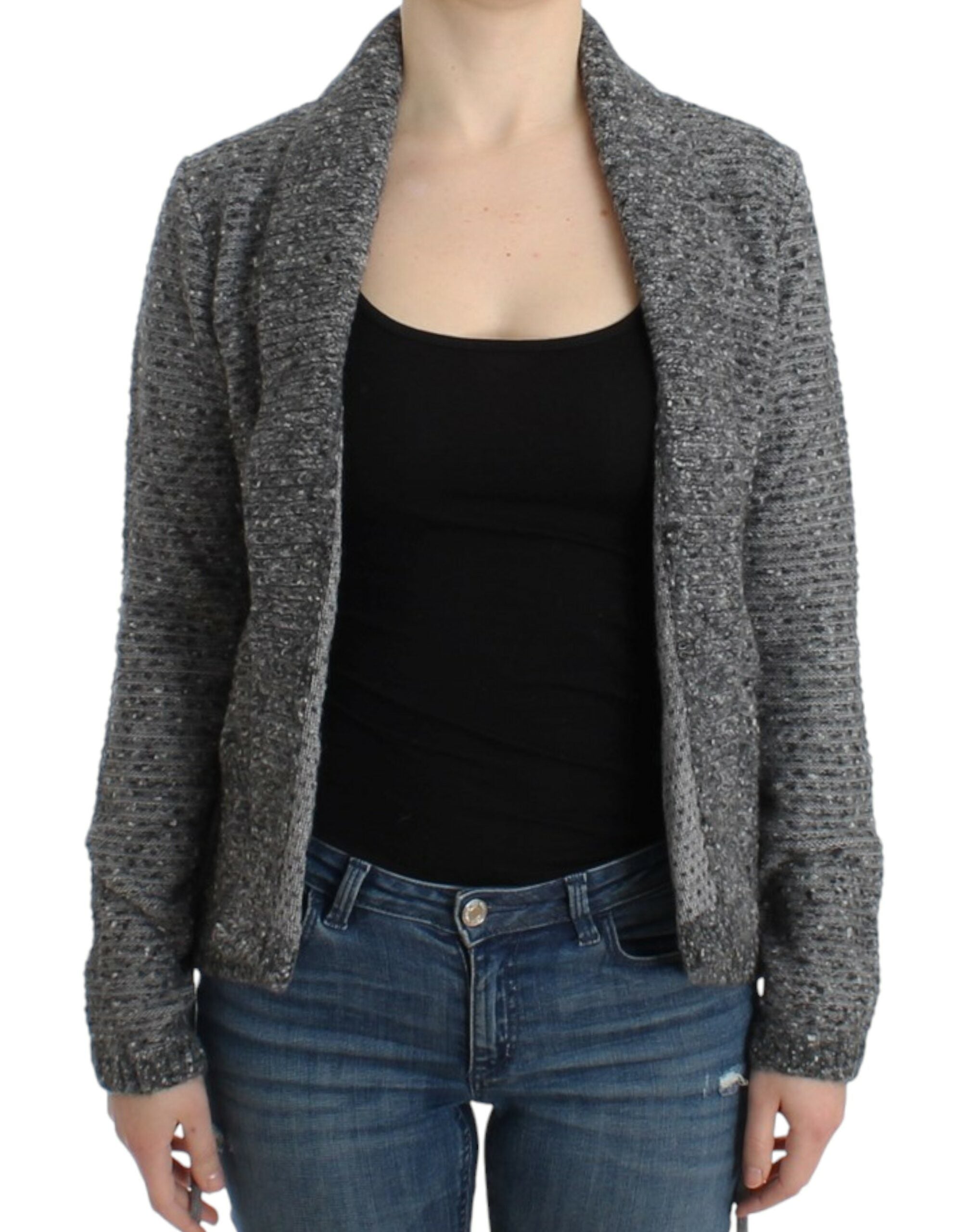 Cavalli grauer Strickcardigan aus Wolle