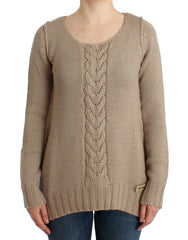 Cavalli Beige gebreide wollen trui