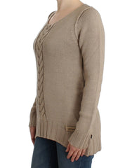 Cavalli Beige gebreide wollen trui