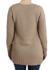 Cavalli Beige gebreide wollen trui