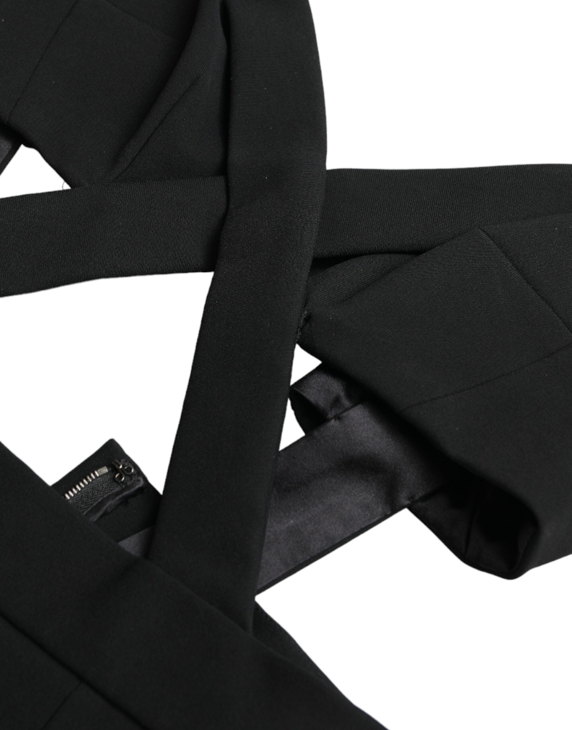 Dolce & Gabbana Schwarzes ärmelloses Bodycon-Midikleid mit Cut-Outs