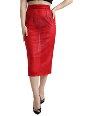 Dolce & Gabbana Rode Transparante Hoge Taille Kokerrok