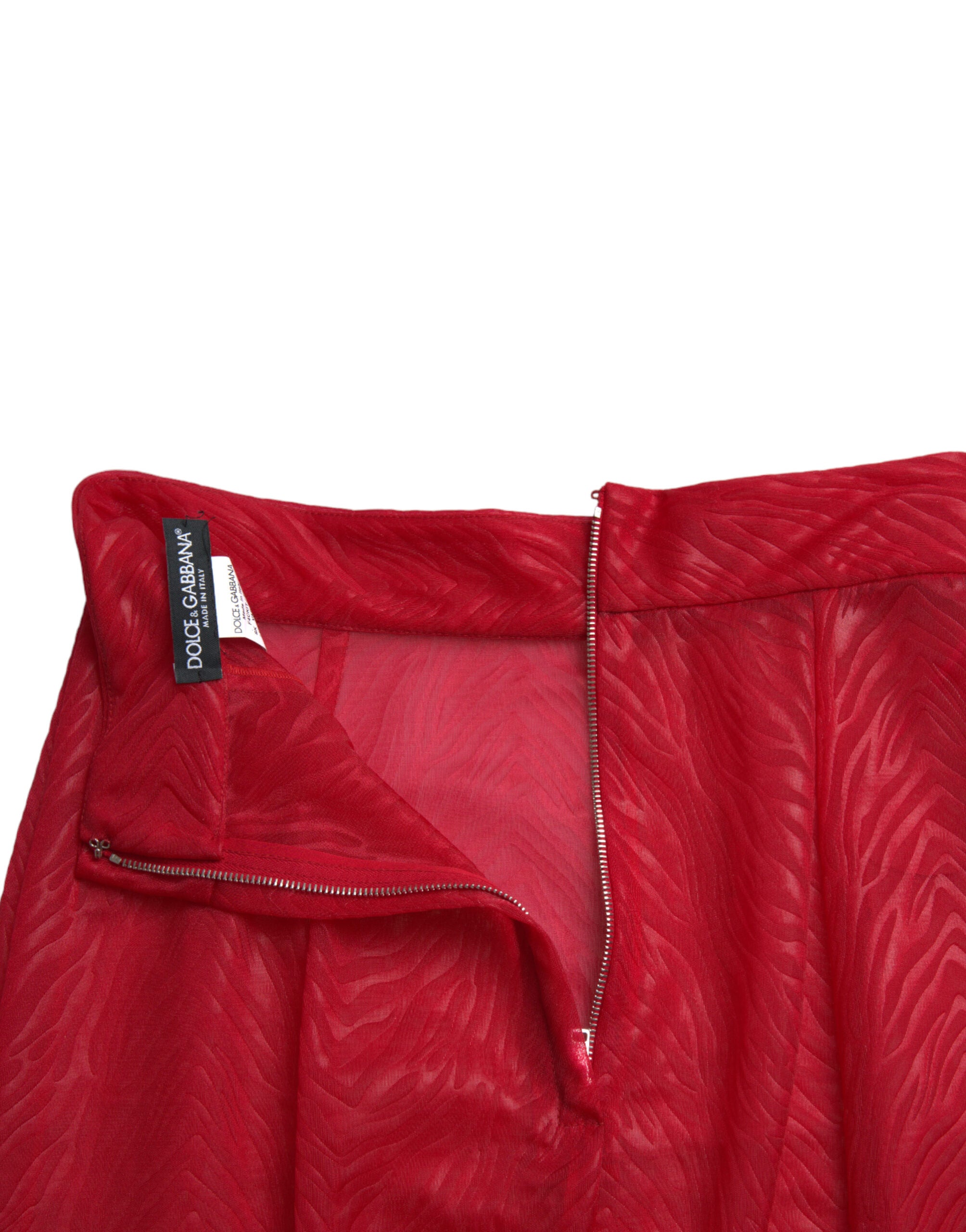 Dolce & Gabbana Rode Transparante Hoge Taille Kokerrok