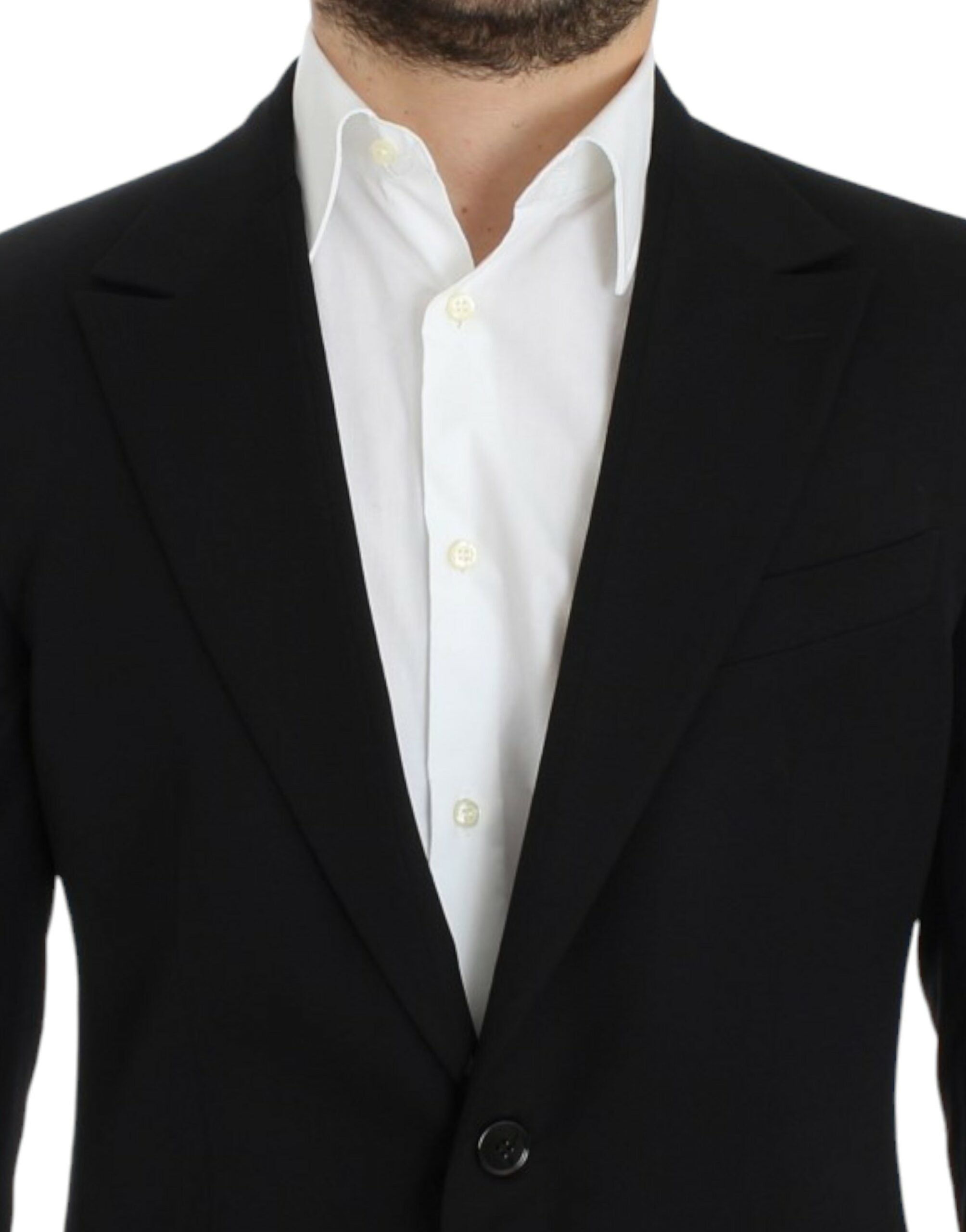 Dolce & Gabbana Zwarte wollen slim fit blazer