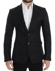 Dolce & Gabbana Zwarte zijden slim fit blazer