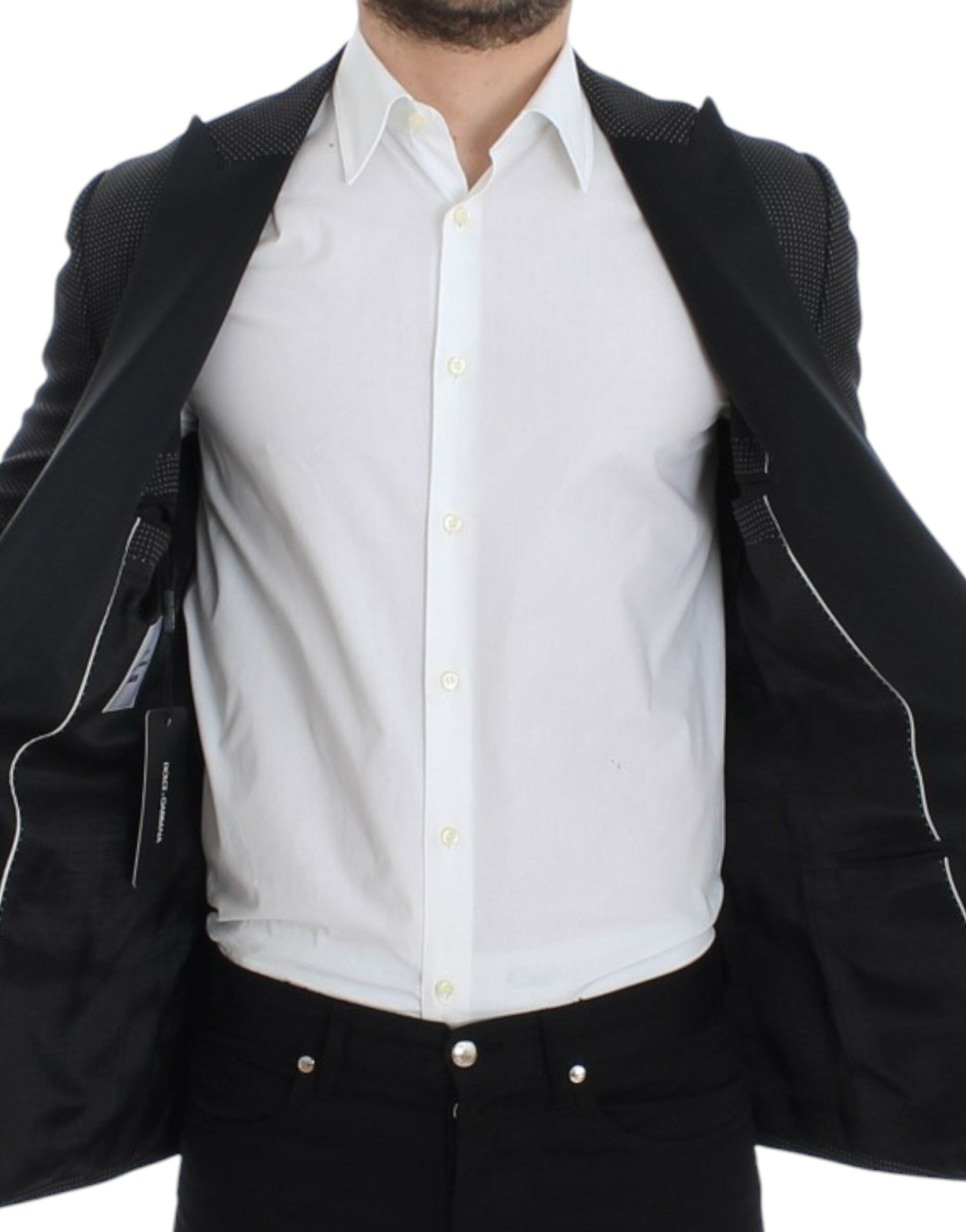 Dolce & Gabbana Schwarzer Blazer aus Schurwolle im Slim-Fit, Modell MARTINI