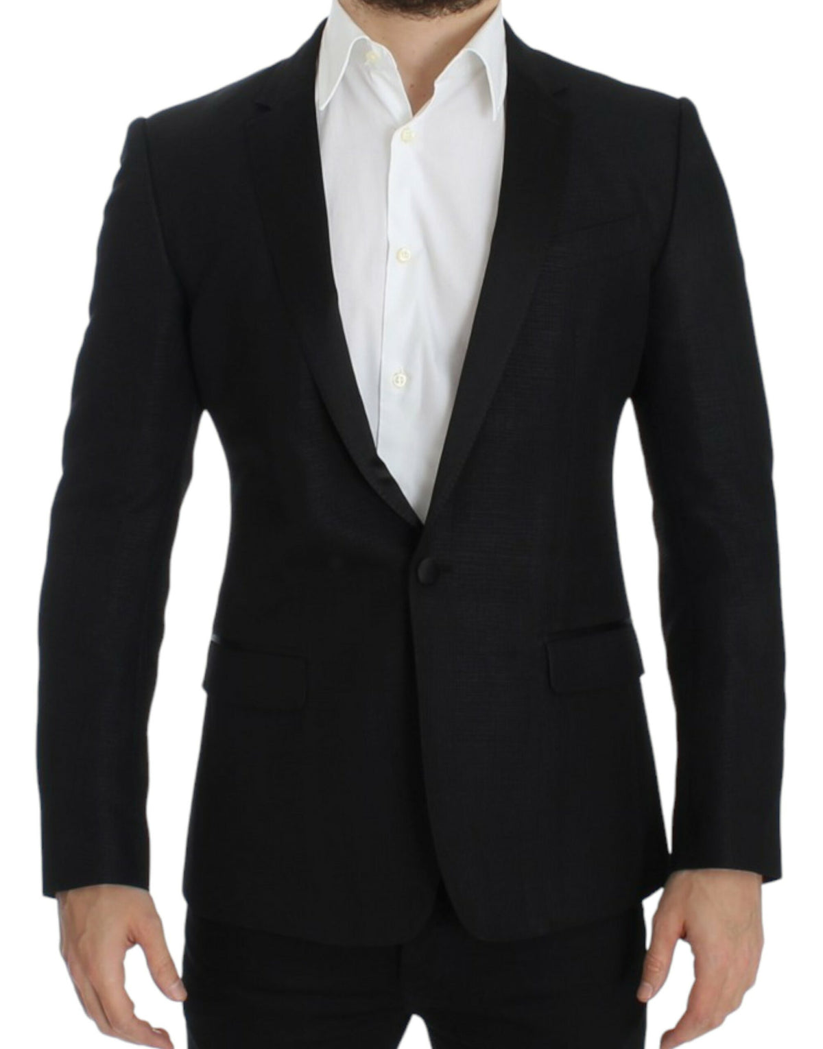 Dolce & Gabbana Schwarzer Blazer aus Wolle im MARTINI Slim Fit
