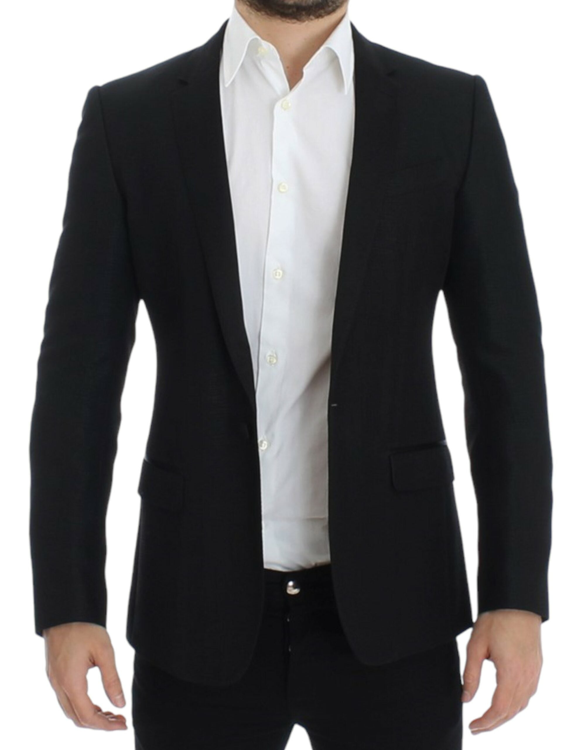 Dolce & Gabbana Schwarzer Blazer aus Wolle im MARTINI Slim Fit