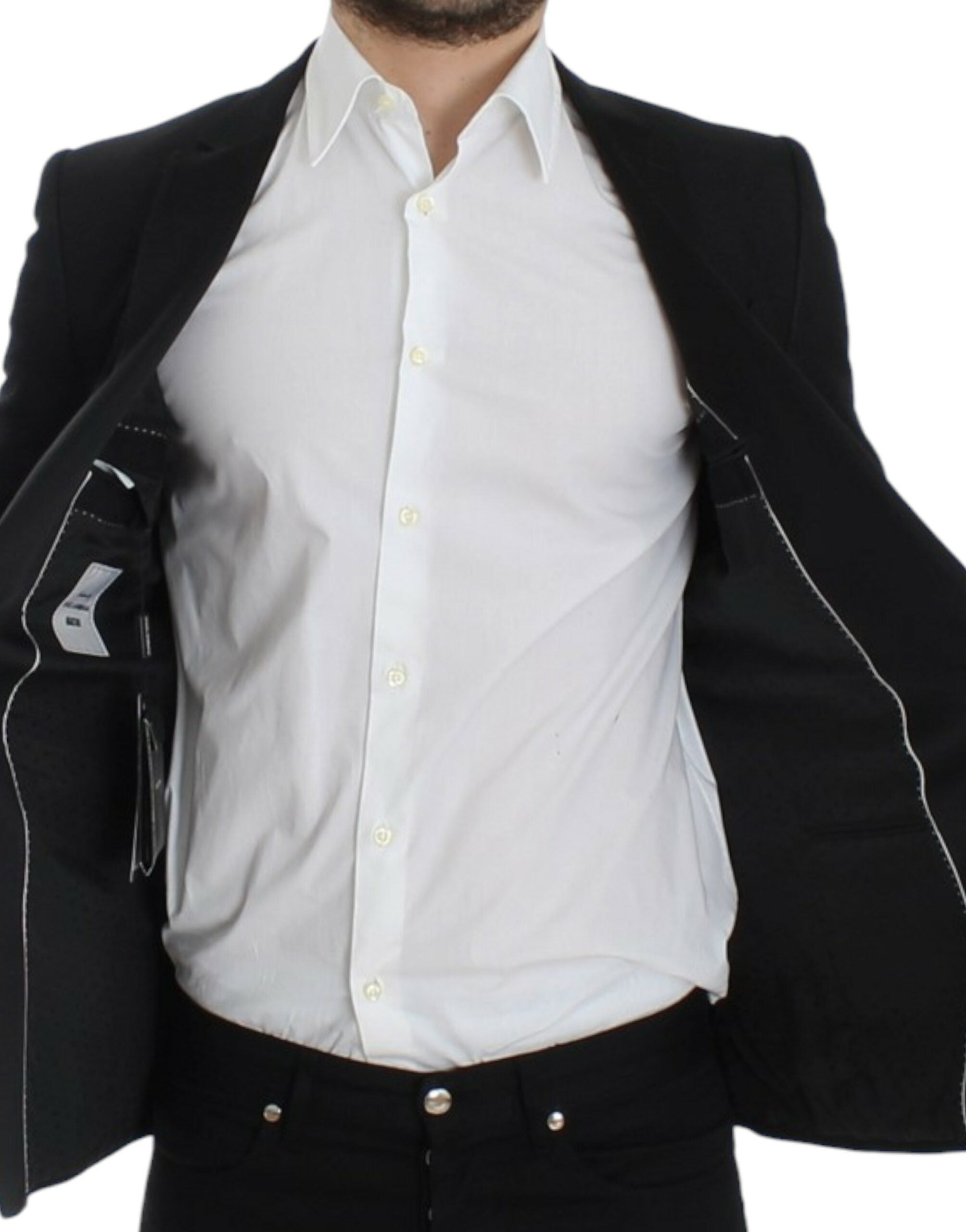 Dolce & Gabbana Schwarzer Blazer aus Wolle im MARTINI Slim Fit