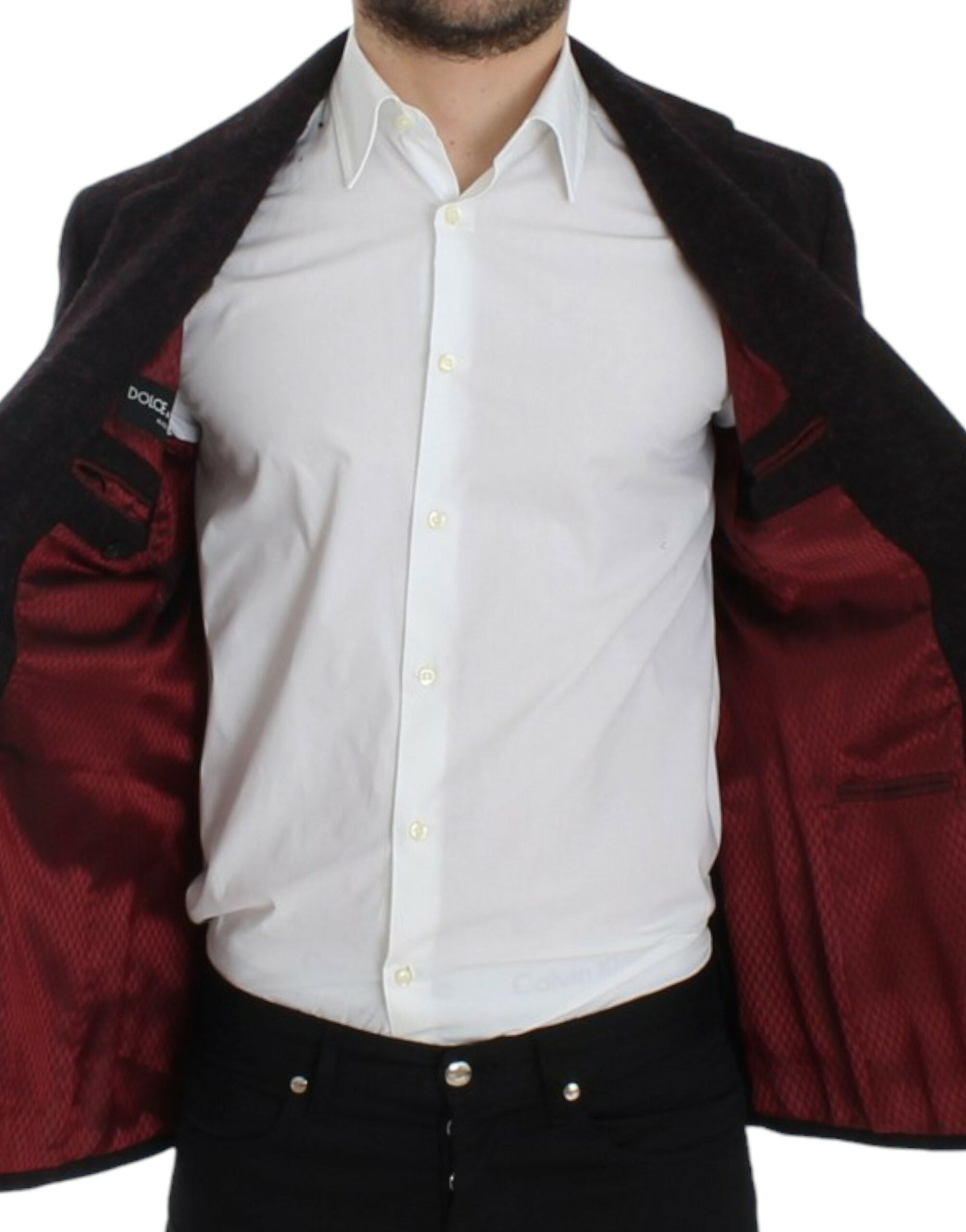 Dolce & Gabbana Bordeaux Alpaka Zweiknopf-Blazer