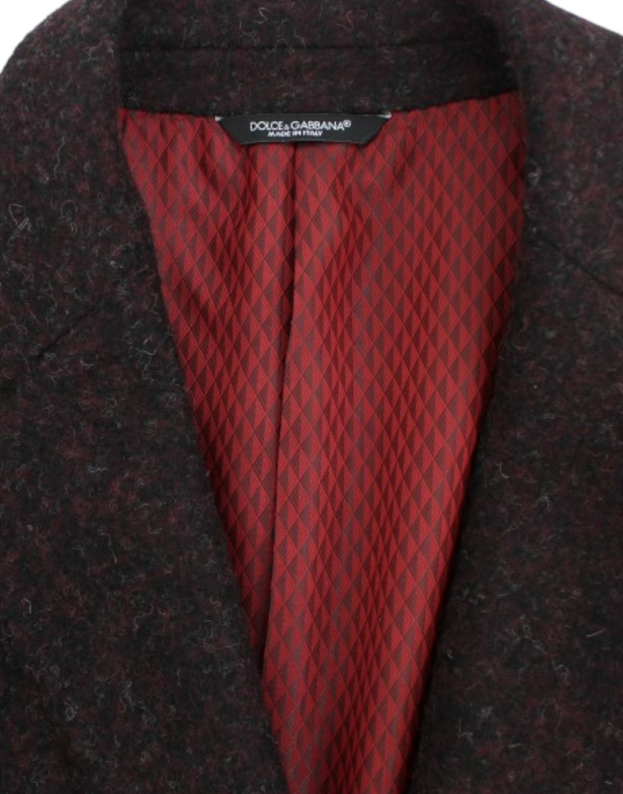 Dolce & Gabbana Bordeaux Alpaka Zweiknopf-Blazer