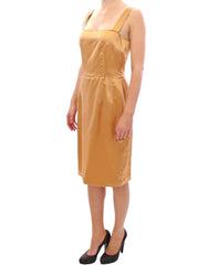 Dolce & Gabbana Bronzen zijden kokerjurk