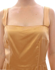 Dolce & Gabbana Bronzen zijden kokerjurk