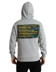 Dolce & Gabbana Grauer Kapuzenpullover aus Baumwolle mit Logo