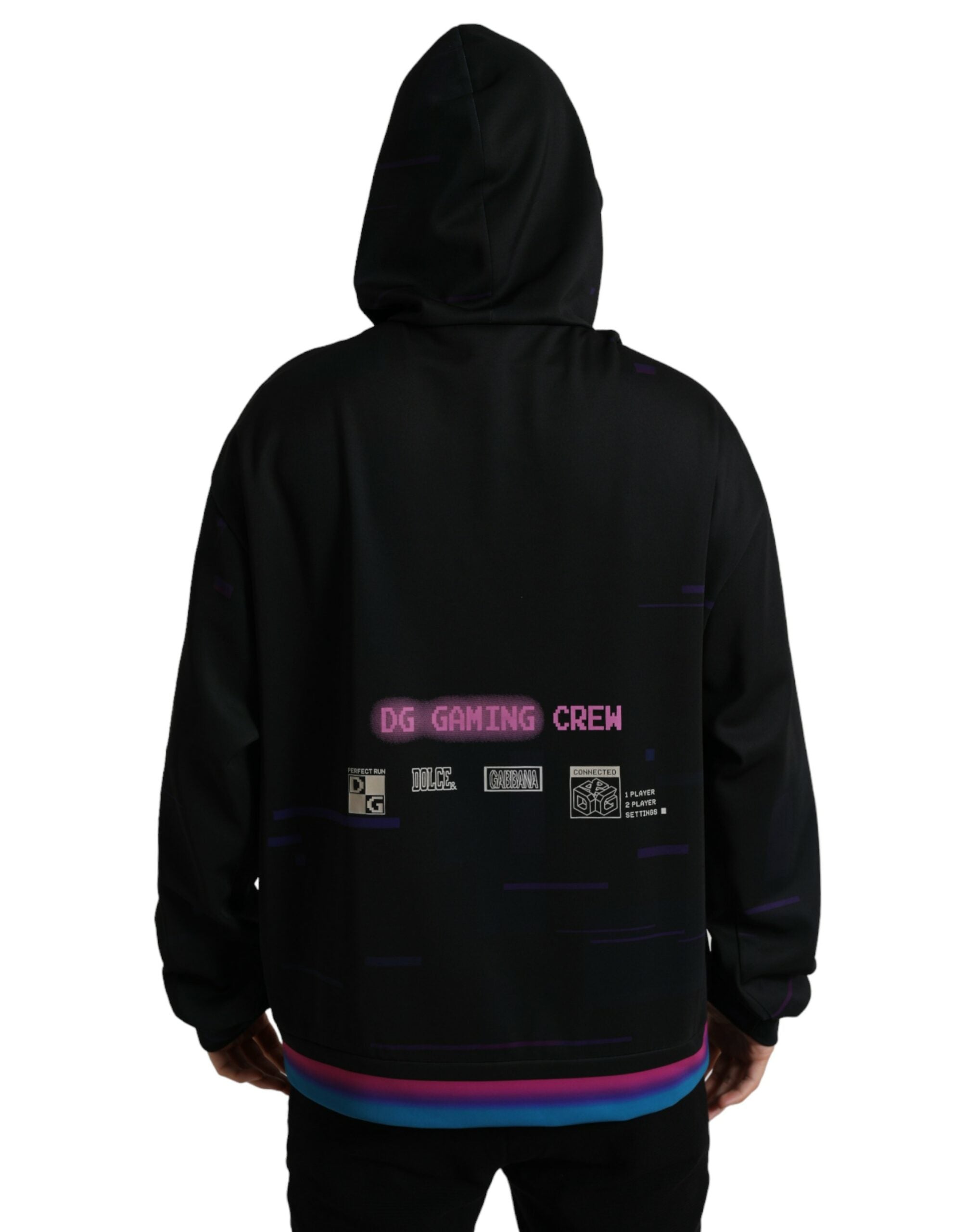 Dolce & Gabbana Schwarzes Kapuzensweatshirt mit Logo-Print