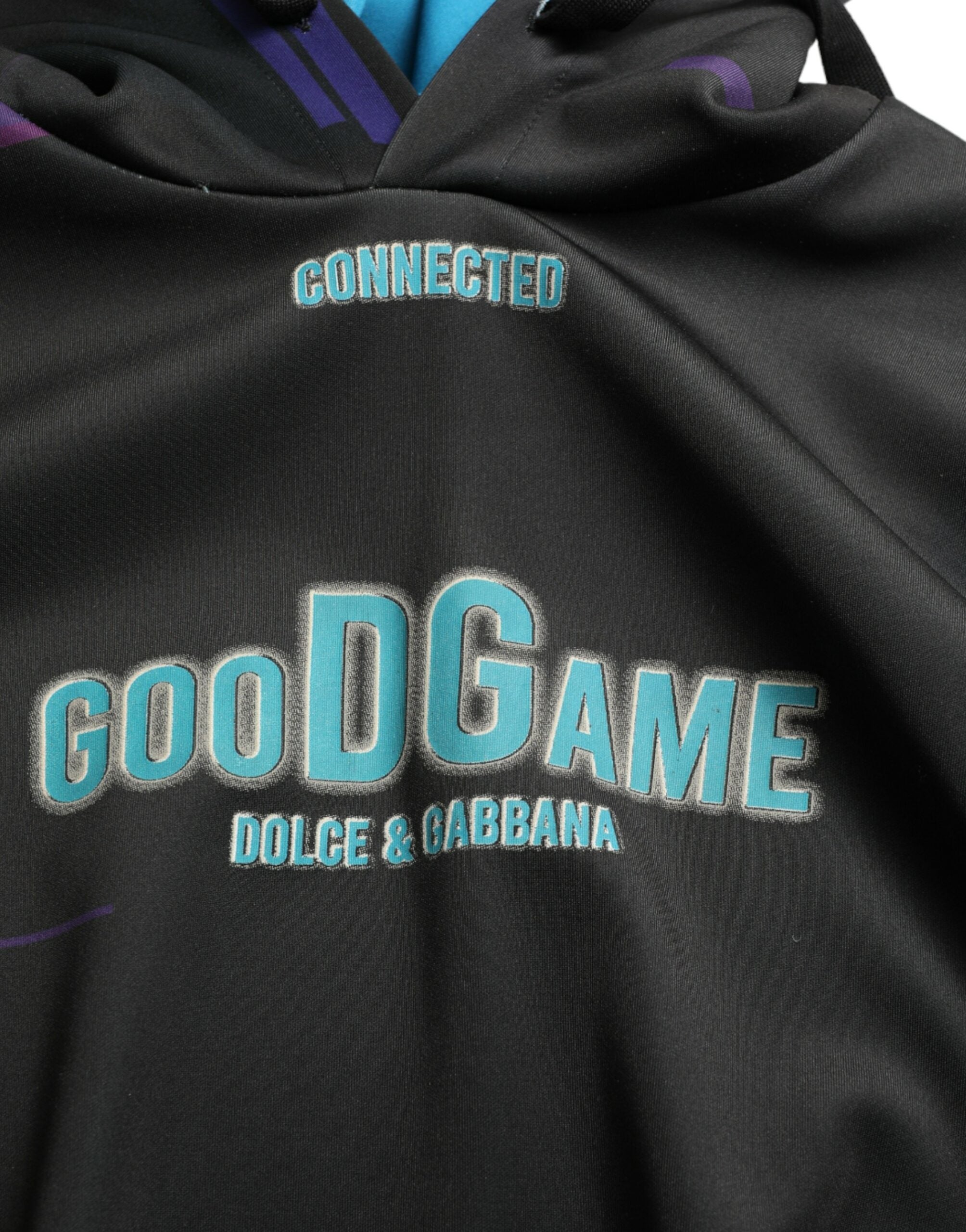 Dolce & Gabbana Schwarzes Kapuzensweatshirt mit Logo-Print