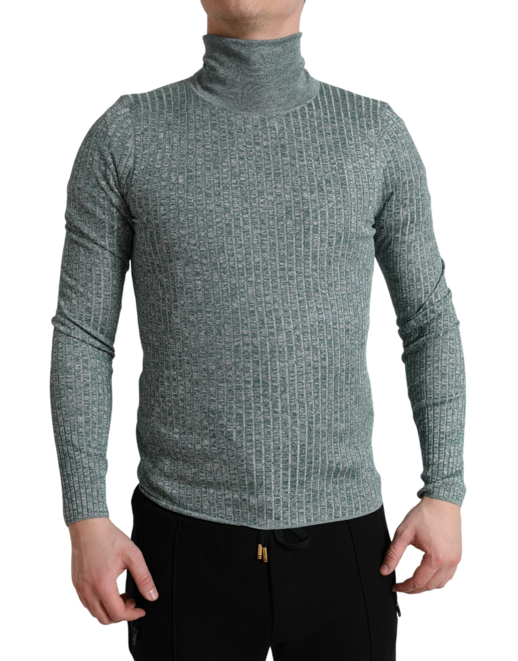 Dolce & Gabbana Rollkragenpullover aus grünem Polyester