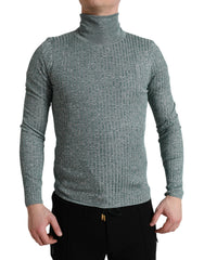 Dolce & Gabbana Rollkragenpullover aus grünem Polyester