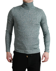 Dolce & Gabbana Rollkragenpullover aus grünem Polyester