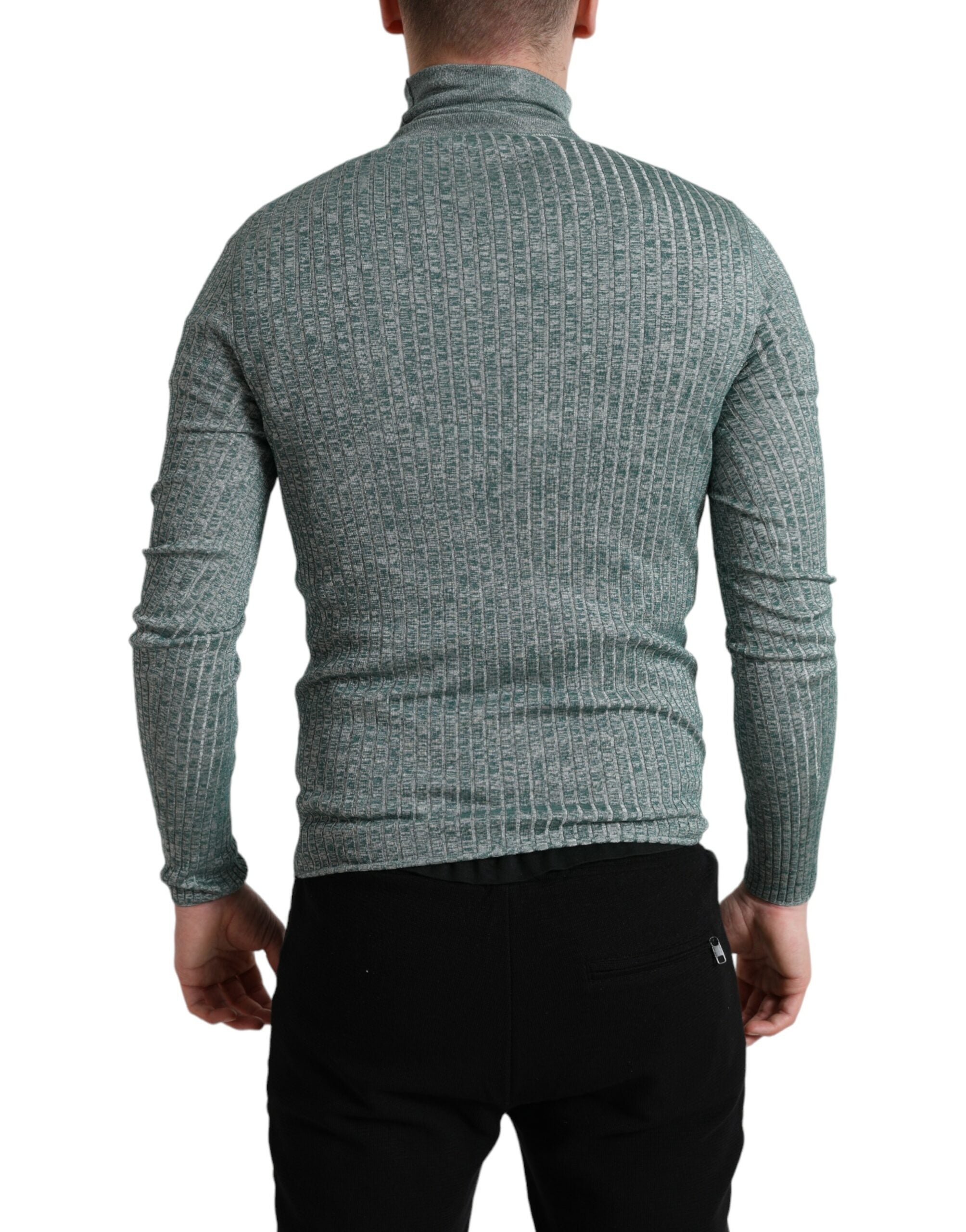 Dolce & Gabbana Rollkragenpullover aus grünem Polyester