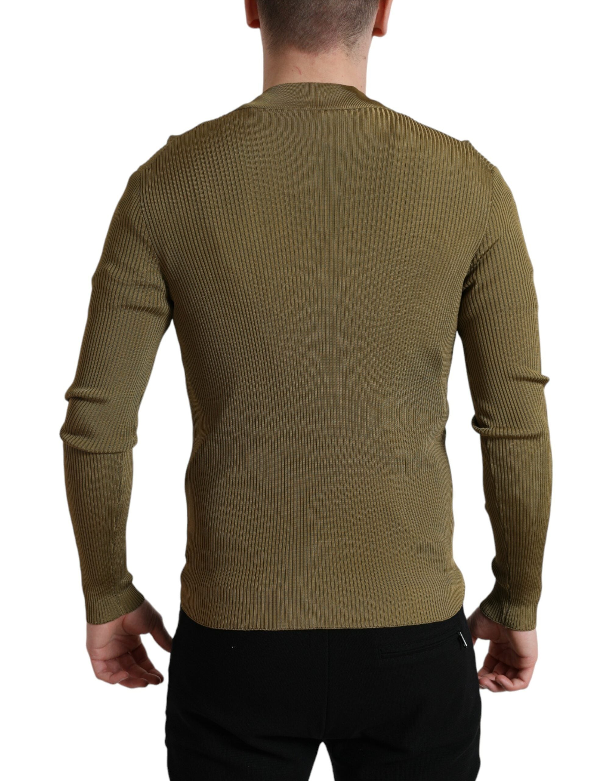 Dolce & Gabbana Legergroene Viscose Trui met Ronde Hals