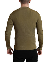 Dolce & Gabbana Legergroene Viscose Trui met Ronde Hals