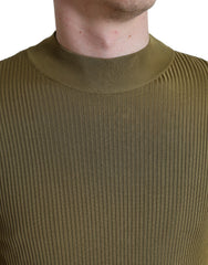 Dolce & Gabbana Legergroene Viscose Trui met Ronde Hals