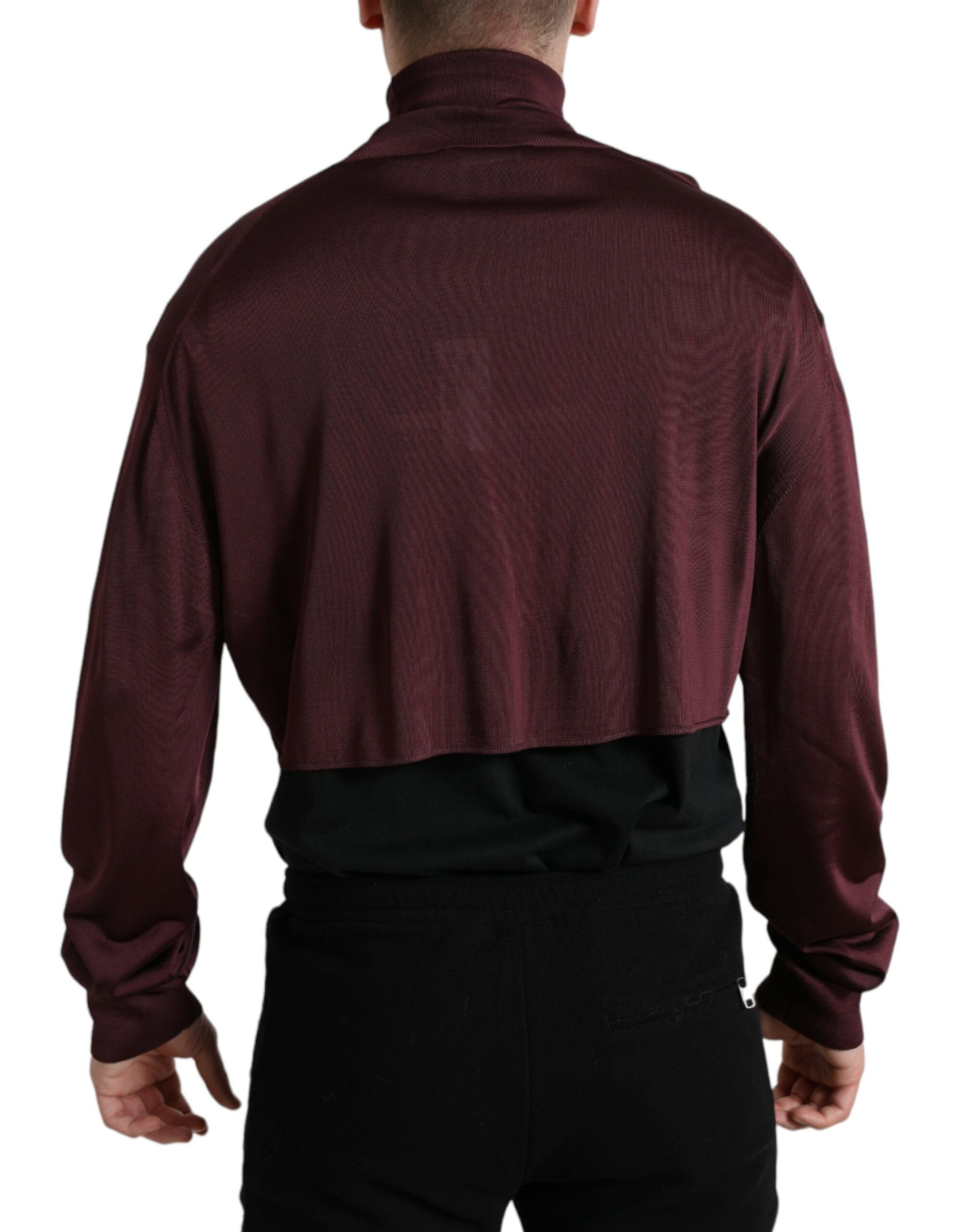 Dolce & Gabbana Burgundfarbener Rollkragenpullover aus Viskose