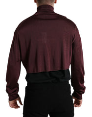 Dolce & Gabbana Burgundfarbener Rollkragenpullover aus Viskose