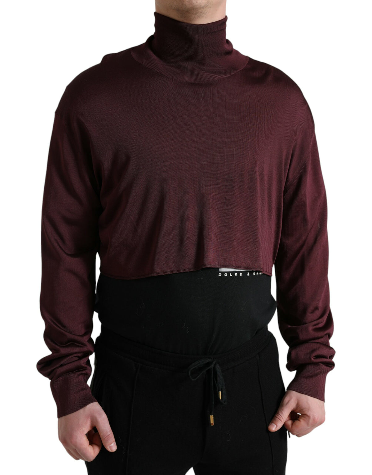 Dolce & Gabbana Burgundfarbener Rollkragenpullover aus Viskose