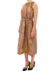 Dolce & Gabbana Bruine mouwloze zijden jurk