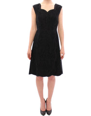 Dolce & Gabbana Schwarzes florales Spitzen-Sicily-Laufstegkleid