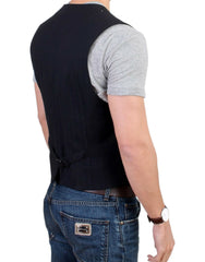 Costume National Black striped cotton casual vest