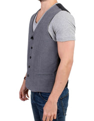 Costume National Graue legere Weste aus Baumwollgemisch