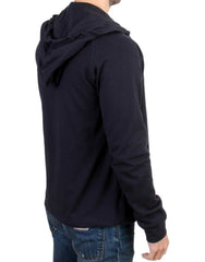 Costume National Blauwe katoenen trui met capuchon
