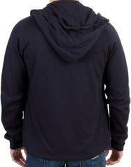 Costume National Blauwe katoenen trui met capuchon