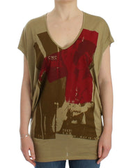 Costume National Grünes, kurzärmliges T-Shirt mit Aufdruck