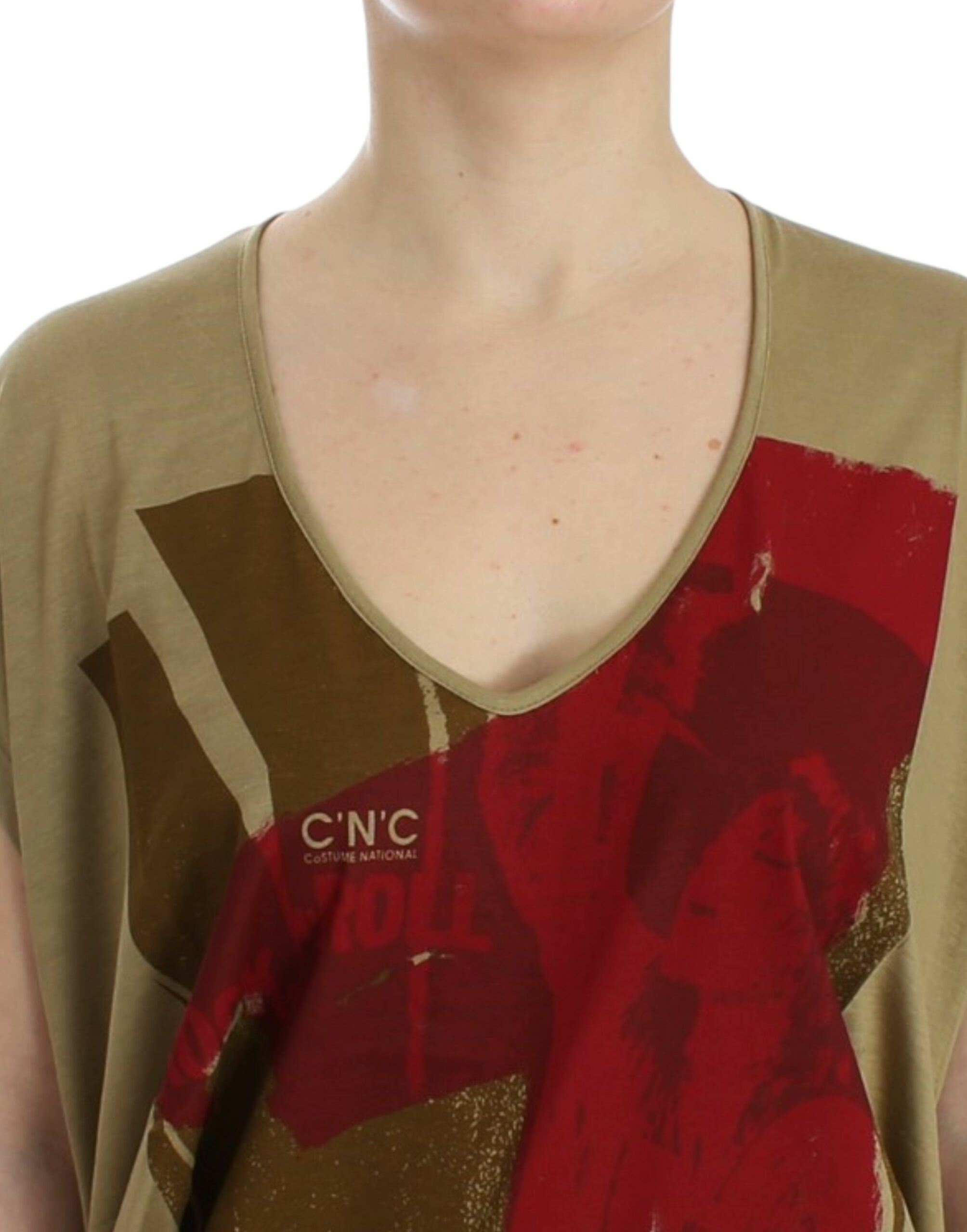 Costume National Grünes, kurzärmliges T-Shirt mit Aufdruck