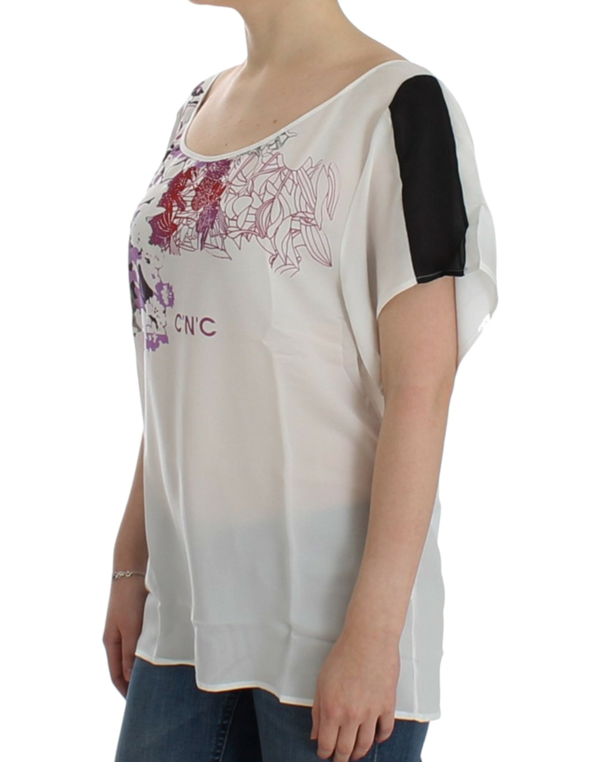 Costume National blouse met witte motiefprint