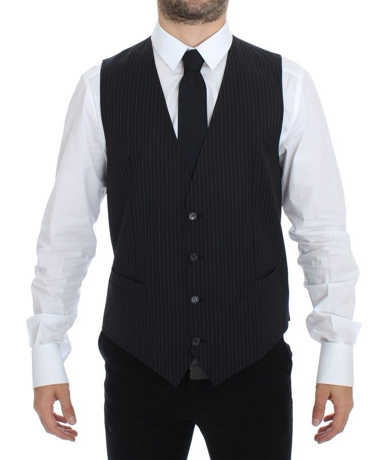 Dolce & Gabbana Graue Formelle Weste aus Stretch-Stoff