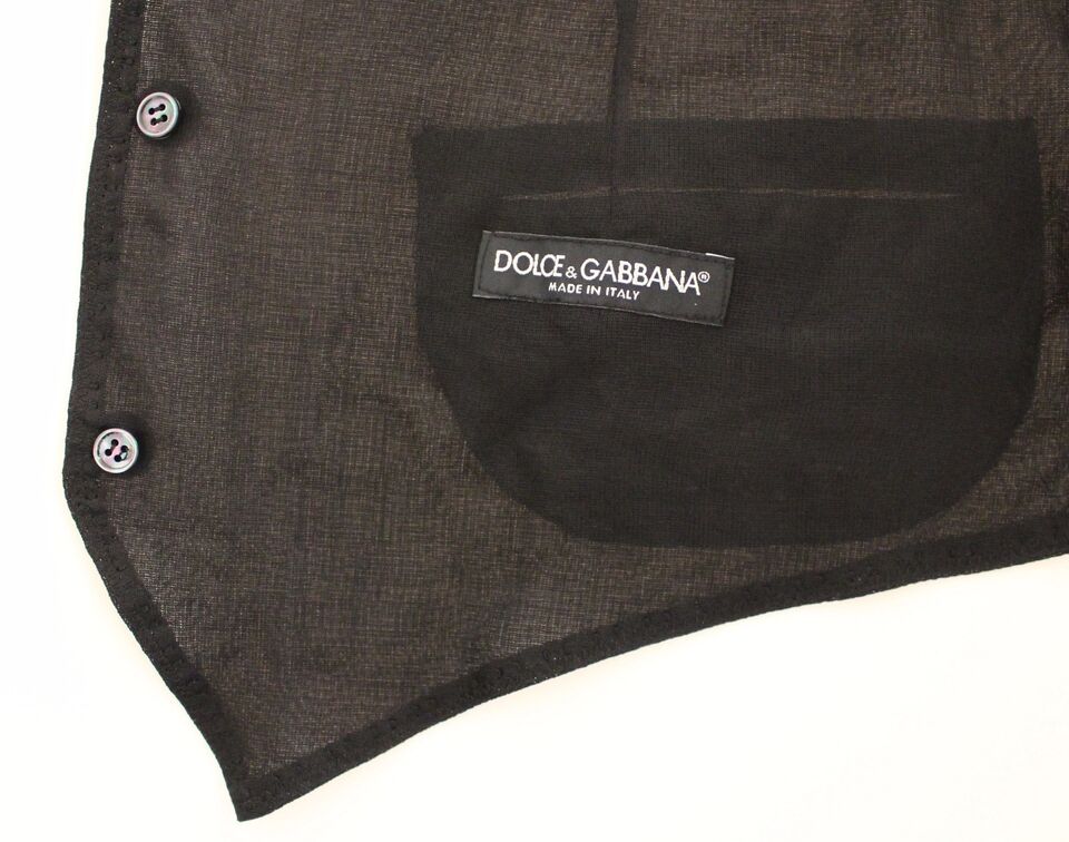 Dolce & Gabbana Schwarze elegante Weste aus Wolle