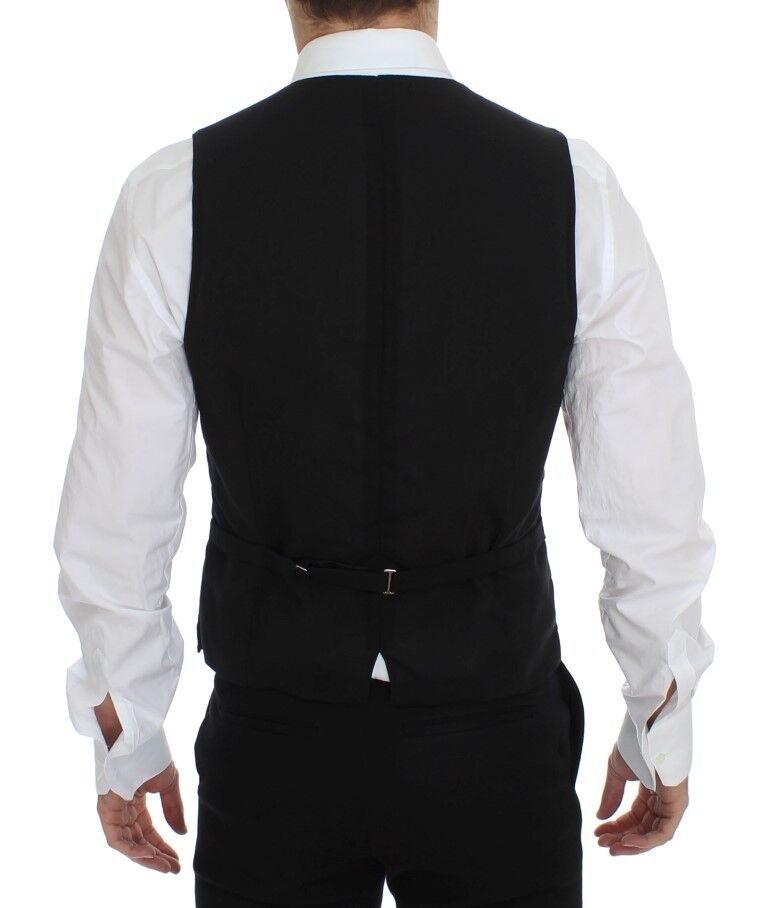 Dolce & Gabbana Schwarze elegante Weste aus Wolle