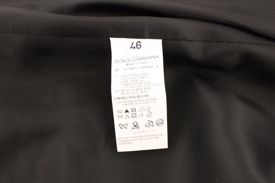 Dolce & Gabbana Schwarze gestreifte Weste aus Wolle und Seide