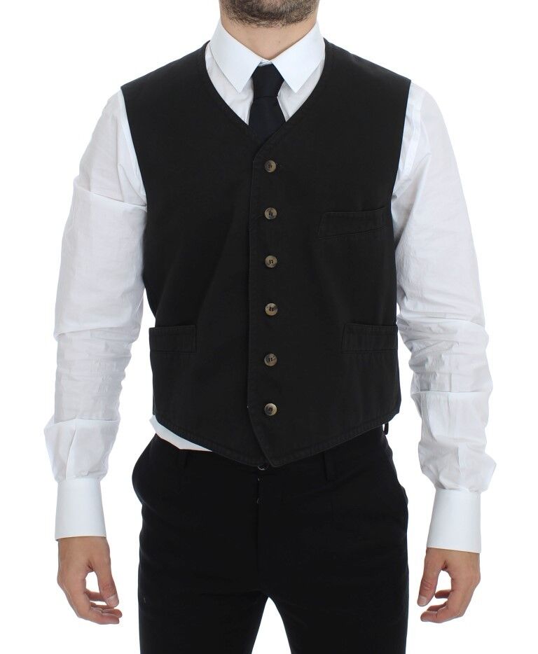 Dolce & Gabbana Weste aus Baumwollmischung in Schwarz