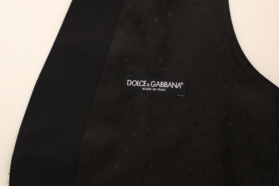 Dolce & Gabbana Schwarzes Kleid aus Wolle, Seide und Stretch