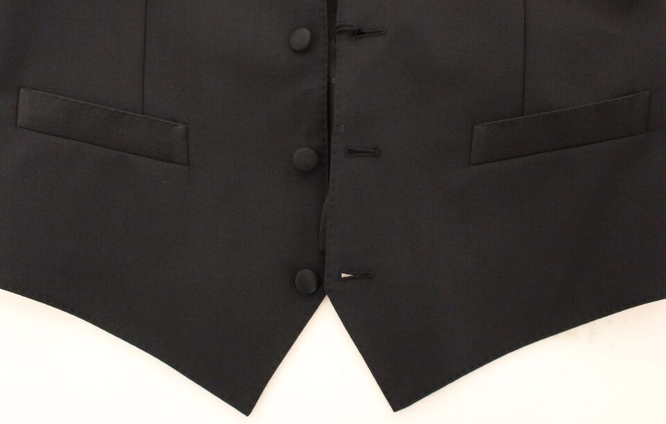 Dolce & Gabbana Schwarzes Kleid aus Wolle, Seide und Stretch