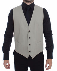 Dolce & Gabbana Beige Katoen Zijde Mix Jurk Gilet Blazer